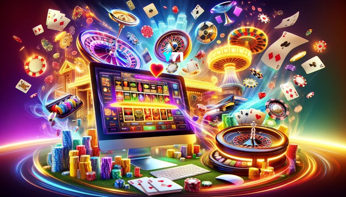 Y71 casino presented on mobile device in Pakistan with slots and live games